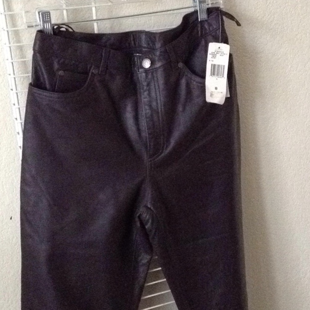 New with tags Nine West espresso Leather pants